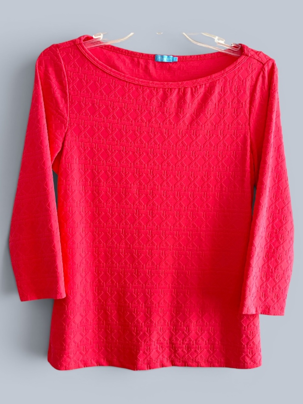 J. McLaughlin Hot Pink Top Three-Quarter Sleeve Boatneck Size Small